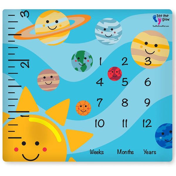 Smiling Planets Baby Milestone Blanket